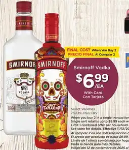 Ralphs Smirnoff Vodka offer