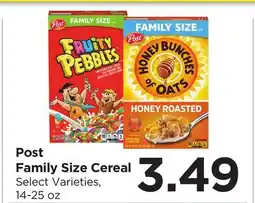 Food 4 Less Post Family Size Cereal offer