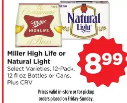 Food 4 Less Miller High Life or Natural Light offer
