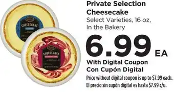 Food 4 Less Private Selection Cheesecake offer