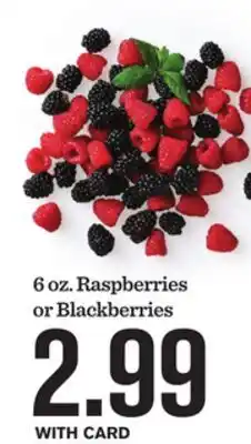 Mariano's 6 oz. Raspberries or Blackberries offer