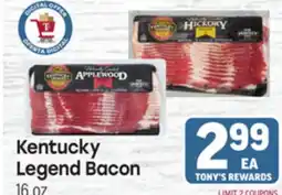 Tony’s Fresh Market Kentucky Legend Bacon offer