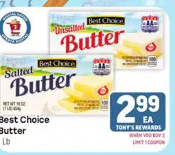 Tony’s Fresh Market Best Choice Butter offer
