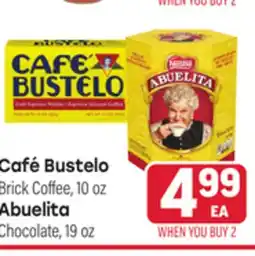 Tony’s Fresh Market Café Bustelo Brick Brick Coffee, 10 oz Abuelita Chocolate, 19 oz offer