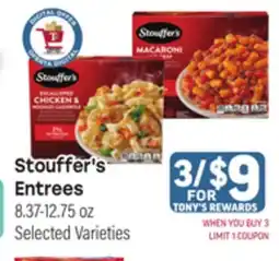 Tony’s Fresh Market Stouffer's Entrees offer