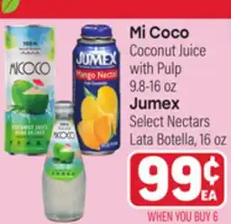 Tony’s Fresh Market Mi Coco Coconut Juice with Pulp 9.8-16 oz , Jumex Select Nectars Lata Botella, 16 oz offer