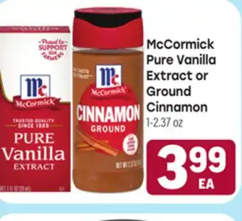 Tony’s Fresh Market McCormick Pure Vanilla Extract or Ground Cinnamon offer