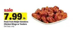 Meijer Fresh from Meijer Boneless Chicken Wings or Tenders offer