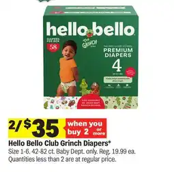 Meijer Hello Bello Club Grinch Diapers offer