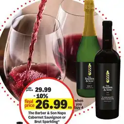 Meijer The Barber & Son Napa Cabernet Sauvignon or Brut Sparkling offer