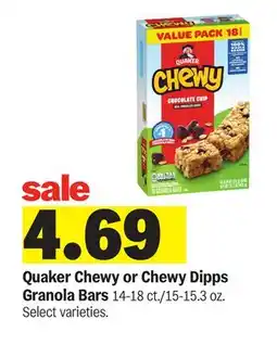 Meijer Quaker Chewy or Chewy Dipps Granola Bars offer