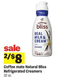 Meijer Coffee mate Natural Bliss Refrigerated Creamers offer
