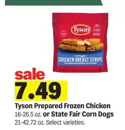 Meijer Tyson Prepared Frozen Chicken 16-26.5 oz. or State Fair Corn Dogs 21-42.72 oz offer