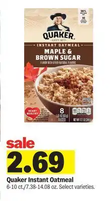 Meijer Quaker Instant Oatmeal offer
