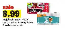 Meijer Angel Soft Bath Tissue 12 mega rolls or Brawny Paper Towels 4 double rolls offer
