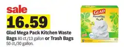 Meijer Glad Mega Pack Kitchen Waste Bags 80 ct./13 gallon or Trash Bags 50 ct./30 gallon offer