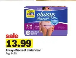Meijer Always Discreet Underwear offer