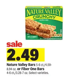 Meijer Nature Valley Bars 5-6 ct./4.59- 8.94 oz. or Fiber One Bars 4-6 ct./3.28-7 oz offer