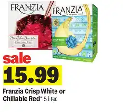Meijer Franzia Crisp White or Chillable Red offer