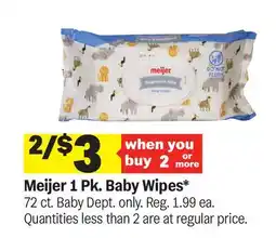 Meijer Meijer 1 Pk. Baby Wipes offer