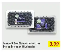 Fresh Thyme Jumbo 9.8oz Blueberries or 11oz Sweet Selection Blueberries offer