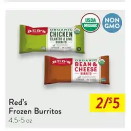 Fresh Thyme Red's Frozen Burritos offer