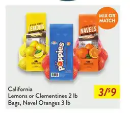 Fresh Thyme California Lemons or Clementines 2 lb Bags, Navel Oranges 3 lb offer