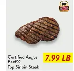 Fresh Thyme Certified Angus Beef Top Sirloin Steak offer