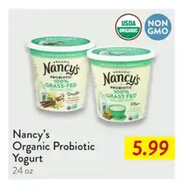 Fresh Thyme Nancy's Organic Probiotic Yogurt offer