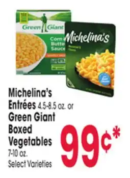 Jewel-Osco Michelina's Entrées 4.5-8.5 oz. or Green Giant Boxed Vegetables 7-10 oz offer