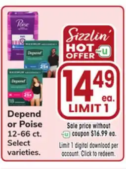 Jewel-Osco Depend or Poise offer