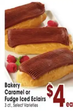 Jewel-Osco Bakery Caramel or Fudge Iced Eclairs offer