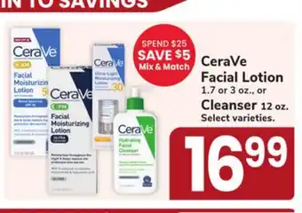 Jewel-Osco CeraVe Facial Lotion 1.7 or 3 oz., or Cleanser 12 oz offer
