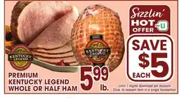 Jewel-Osco LEGEND KENTUCKY LEGEND WHOLE OR HALF HAM offer