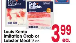 Jewel-Osco Louis Kemp Imitation Crab or Lobster Meat offer