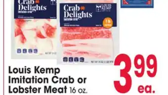 Jewel-Osco Louis Kemp Imitation Crab or Lobster Meat offer