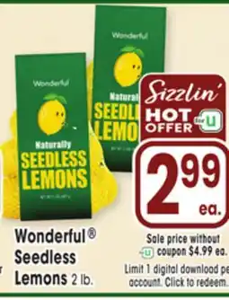 Jewel-Osco Wonderful Seedless Lemons offer