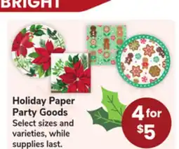 Jewel-Osco Holiday Paper Party Goods offer