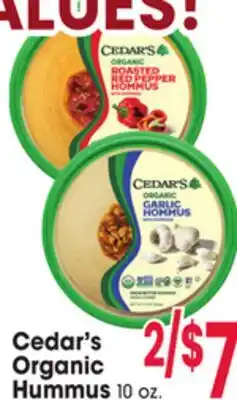 Jewel-Osco Cedar's Organic Hummus offer