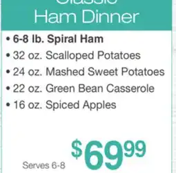 Jewel-Osco Classic Ham Dinner offer