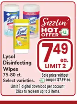 Jewel-Osco Lysol Disinfecting Wipes offer