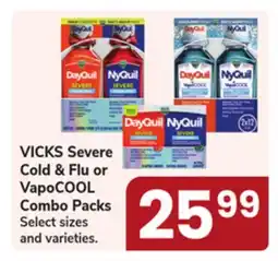 Jewel-Osco VICKS Severe Cold & Flu or VapoCOOL Combo Packs offer