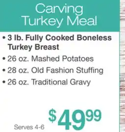 Jewel-Osco Carving Turkey Meal offer