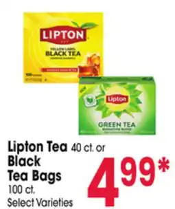 Jewel-Osco Lipton Tea 40 ct. or Black Tea Bags 100 ct offer