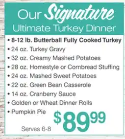 Jewel-Osco Signature Ultimate Turkey Dinner offer