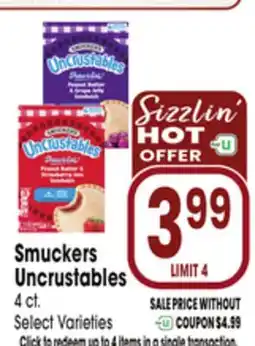 Jewel-Osco Smuckers Uncrustables offer