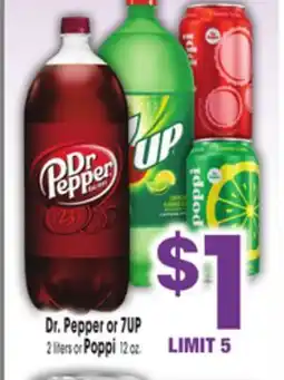 Jewel-Osco Dr. Pepper 7UP 2 liters or Poppi 12 oz offer