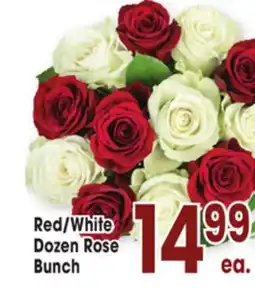 Jewel-Osco Red/White Dozen Rose Bunch offer