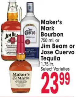 Jewel-Osco Maker's Mark Bourbon Beam Jim Beam or Jose Cuervo Tequila 1.75 ltr offer