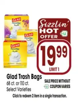 Jewel-Osco Glad Trash Bags offer